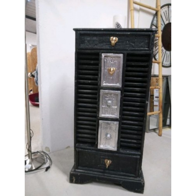 Meuble noir 5 tiroirs