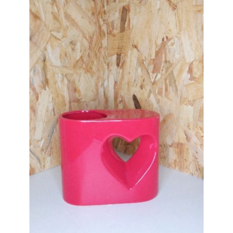 Vase rouge deco coeur
