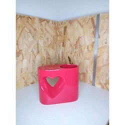 Vase rouge deco coeur