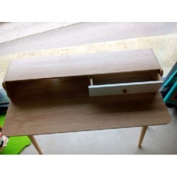 Bureau bois clair et blanc 