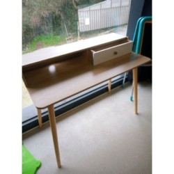 Bureau bois clair et blanc 