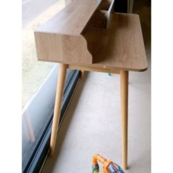 Bureau bois clair et blanc 