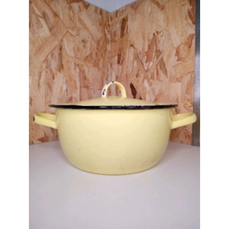 Faitout jaune emaille 