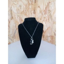 Collier chat noir et blanc 