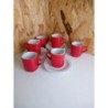 6 TASSES ROUGES+ SOUCOUPES