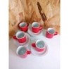 6 TASSES ROUGES+ SOUCOUPES