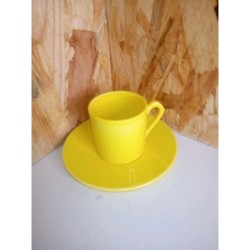 tasse jaune + soucoupe