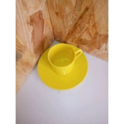 tasse jaune + soucoupe