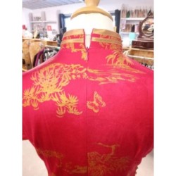 Robe chinoise rouge et dore 