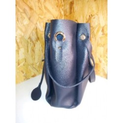 Sac cuir bleu