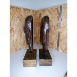 Paire de têtes décoratives