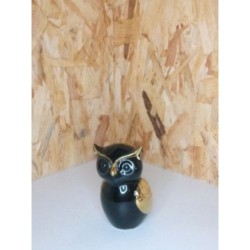Chouette noire et or 