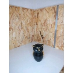 Chouette noire et or 