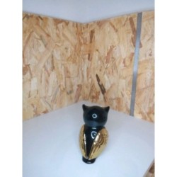 Chouette noire et or 