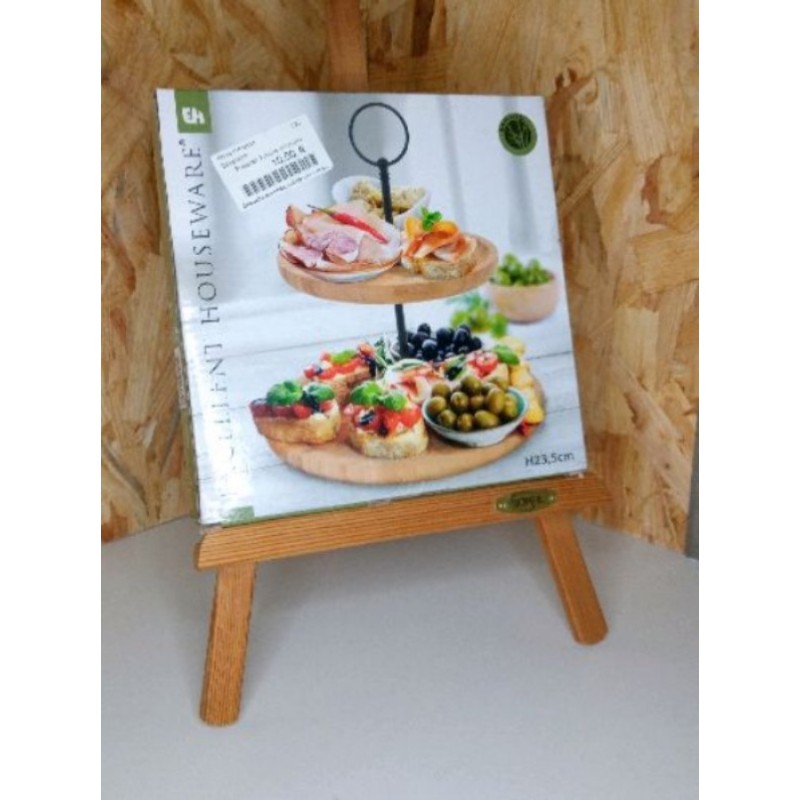 Présentoir 2 étages en bambou