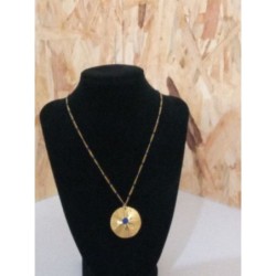 Collier couleur or et bleu