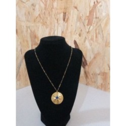 Collier couleur or et bleu