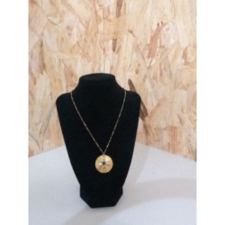 Collier couleur or et bleu