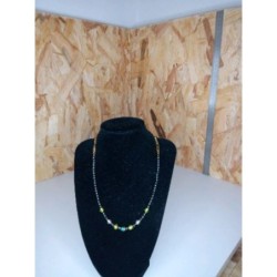 Collier perle noir et vert