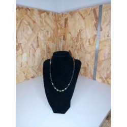 Collier perle noir et vert